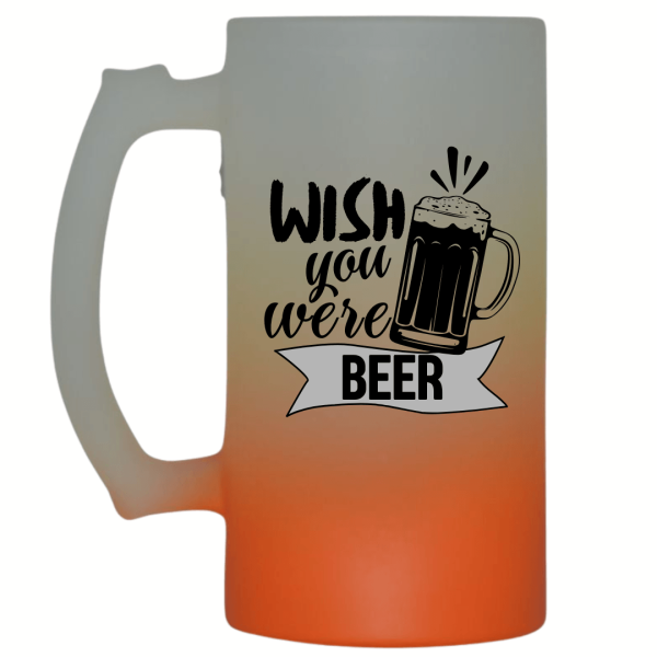 Wish You Were Beer Frosted Beer Mug