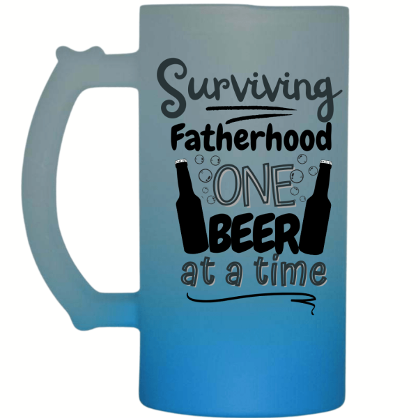 Surviving Fatherhood Frosted Beer Mug