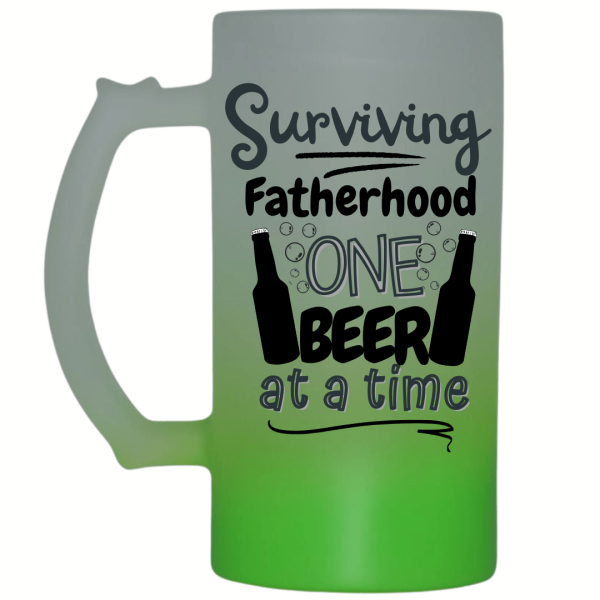 Surviving Fatherhood Frosted Beer Mug