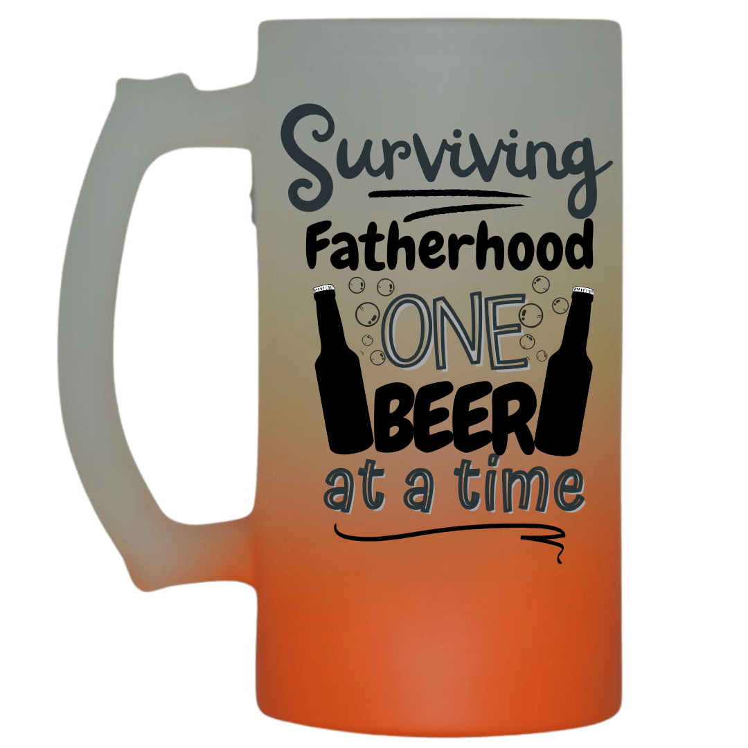 Surviving Fatherhood Frosted Beer Mug