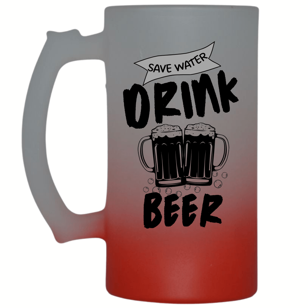 Save Water Drink Beer Frosted Beer Mug