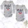 Prayed for one | Custom Printed Twin Onesies - white