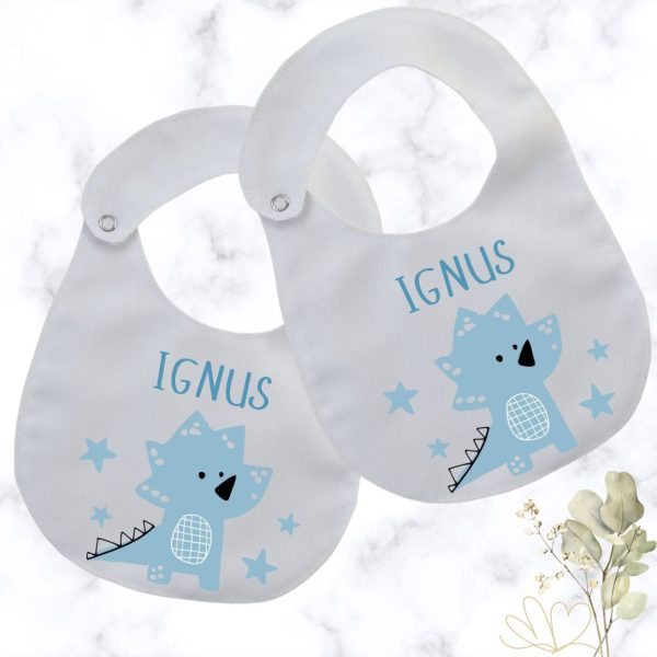 Twinkle Dino Round Bib