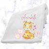 Girly Giraffe Fluffy Fleece Baby Blanket