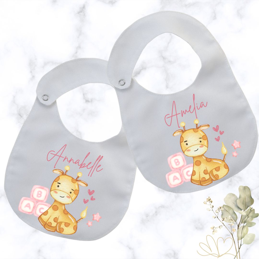Baby Giraffe Round Baby Bib