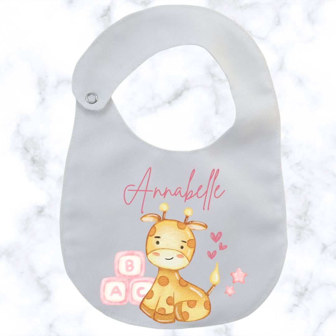Baby Giraffe Round Baby Bib
