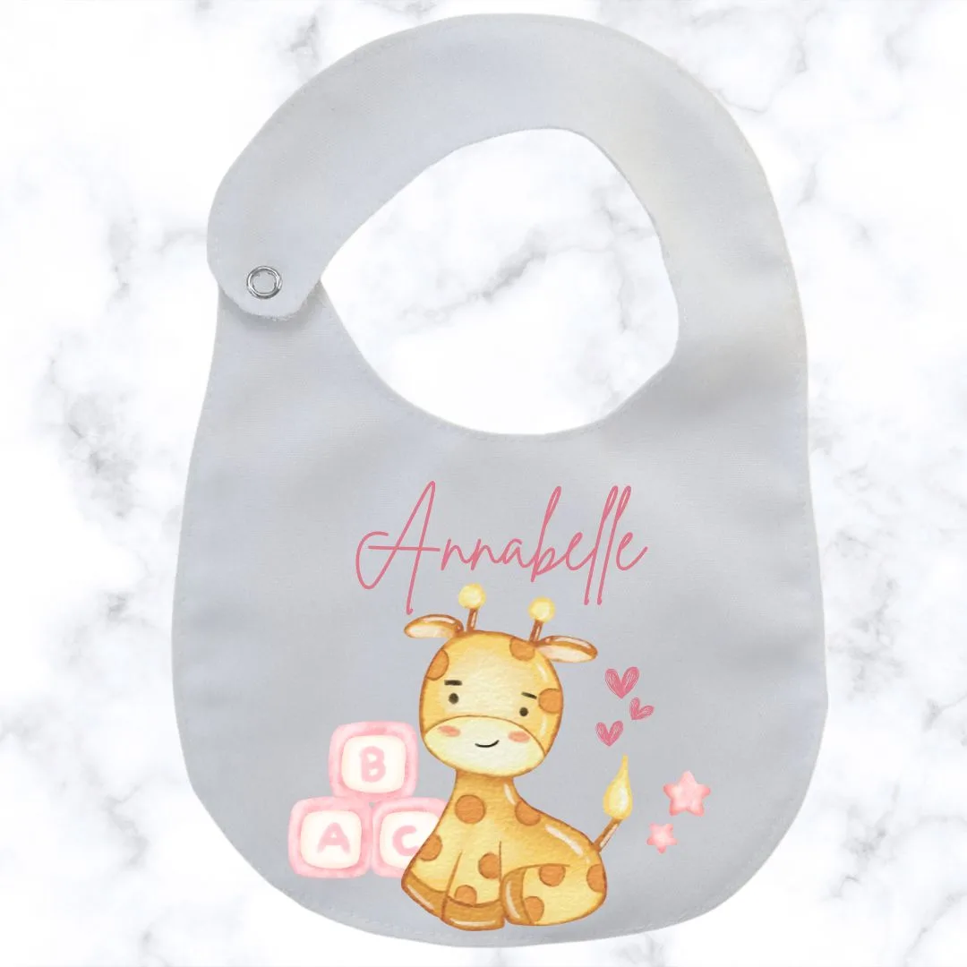 Baby Giraffe Round Baby Bib
