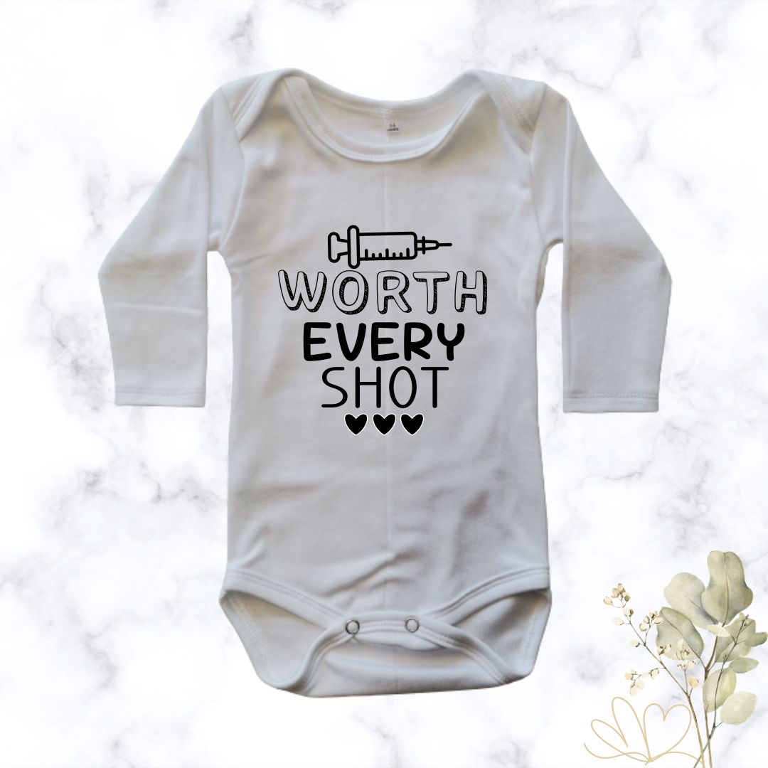 Worth Every Shot – Custom Printed Onesie