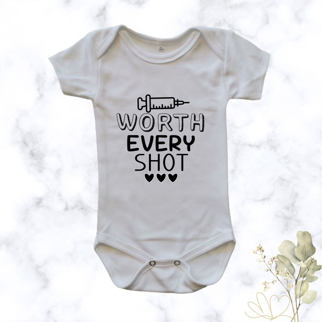 Worth Every Shot – Custom Printed Onesie