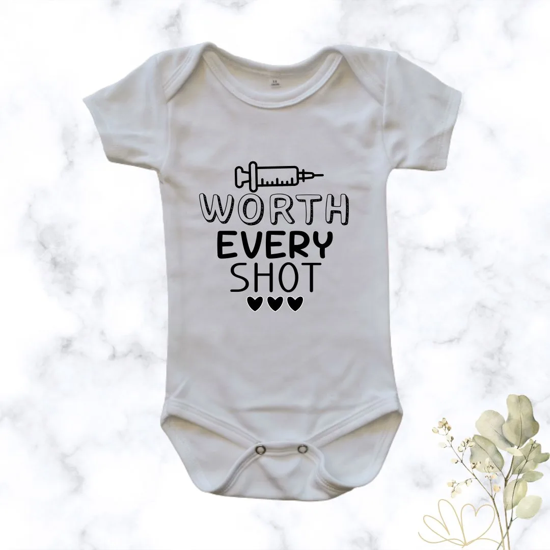Worth Every Shot – Custom Printed Onesie