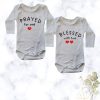 Blessed with Two| Custom Printed Twin Onesies