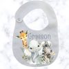 Safari Animals Round Baby Bib