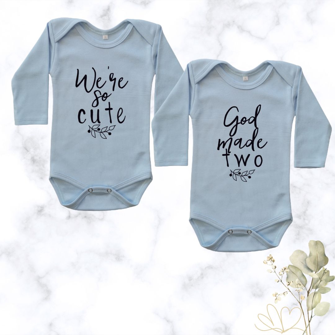 God made Two| Custom Printed Twin Onesies