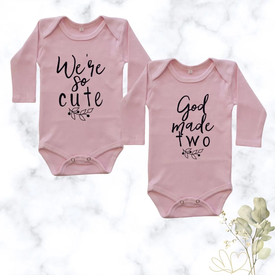 God made Two| Custom Printed Twin Onesies