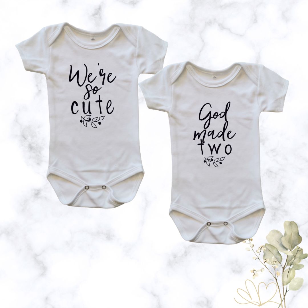 God made Two| Custom Printed Twin Onesies