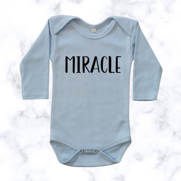 Baby Onesie with 'MIRACLE' Print – Soft Cotton Bodysuit