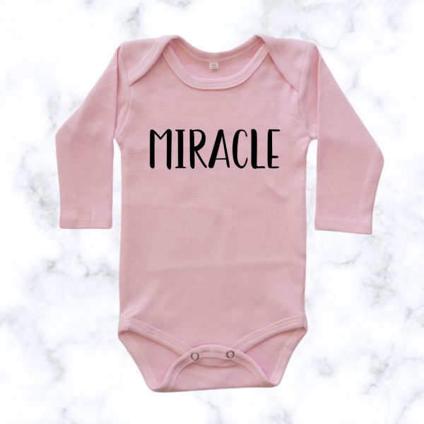 Baby Onesie with 'MIRACLE' Print – Soft Cotton Bodysuit