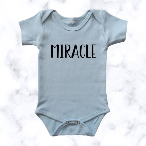 Baby Onesie with 'MIRACLE' Print – Soft Cotton Bodysuit