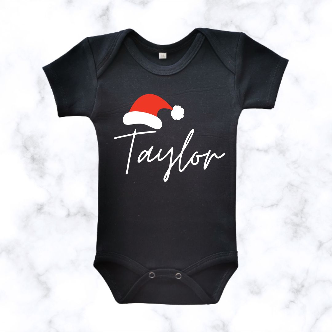 Custom Santa Hat Onesie | Custom Printed Onesie