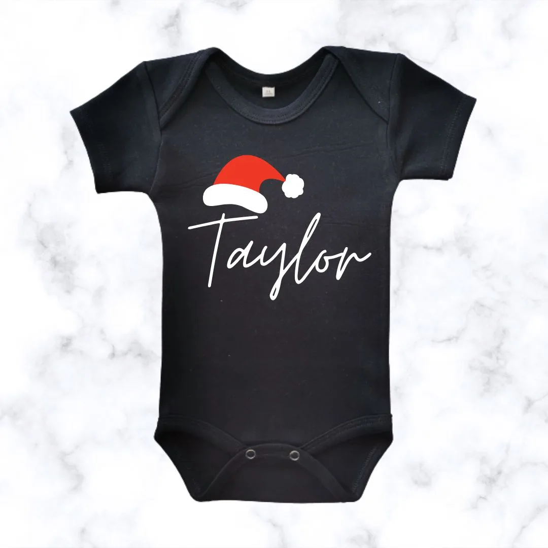 Custom Santa Hat Onesie | Custom Printed Onesie