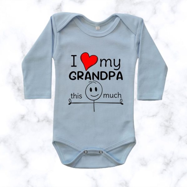 I love my Grandpa this much | Custom Printed Onesie