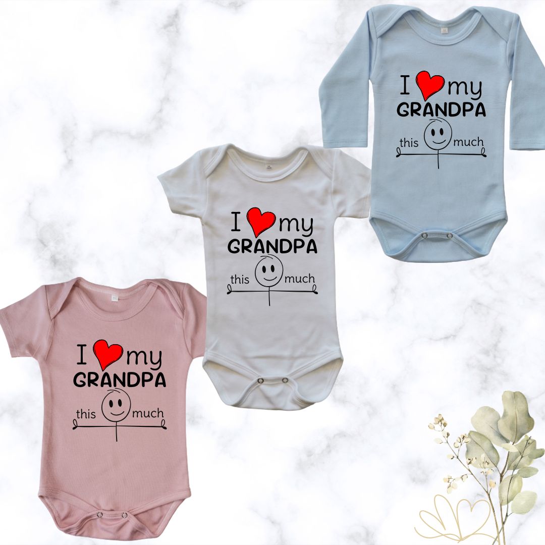 I love my Grandpa this much | Custom Printed Onesie
