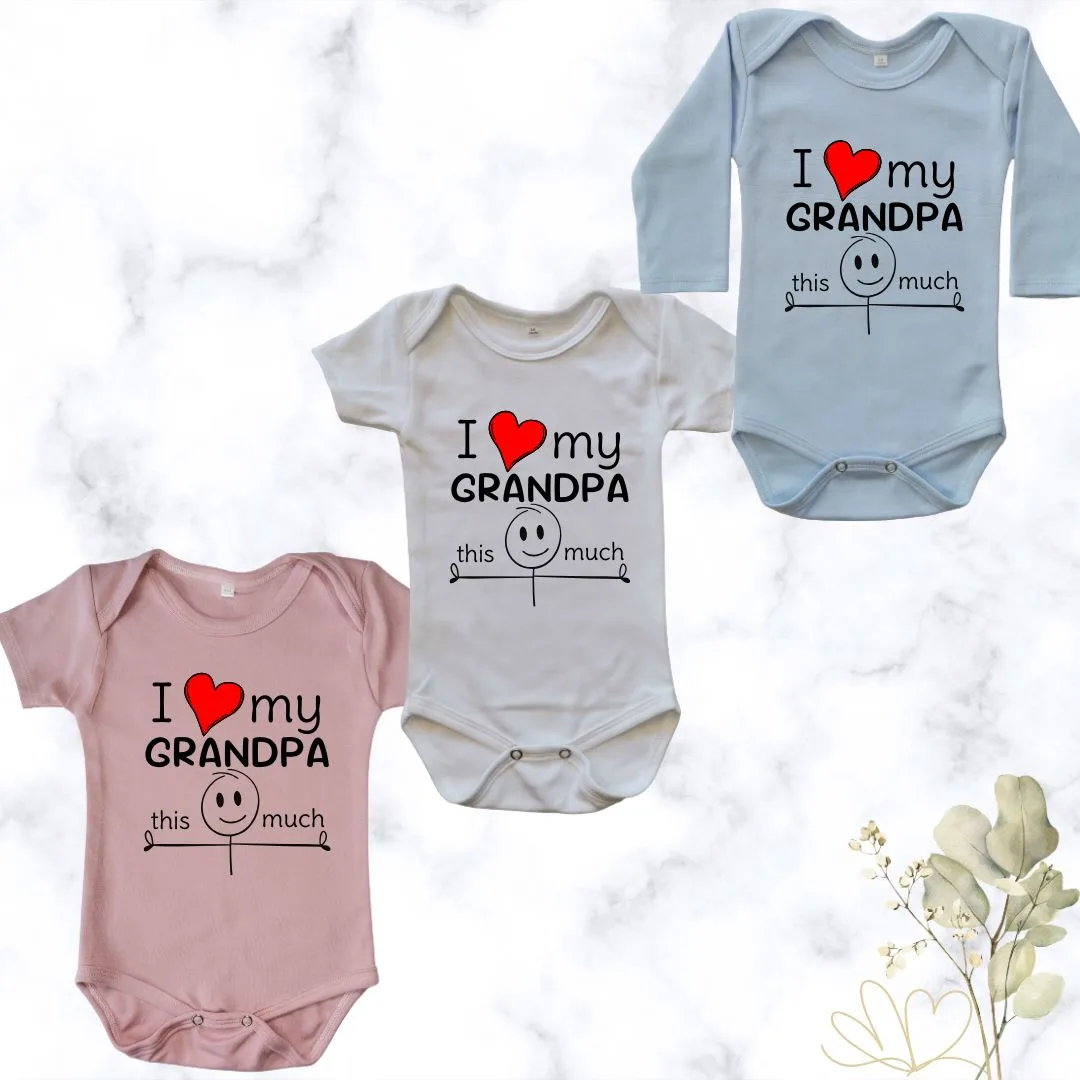 I love my Grandpa this much | Custom Printed Onesie