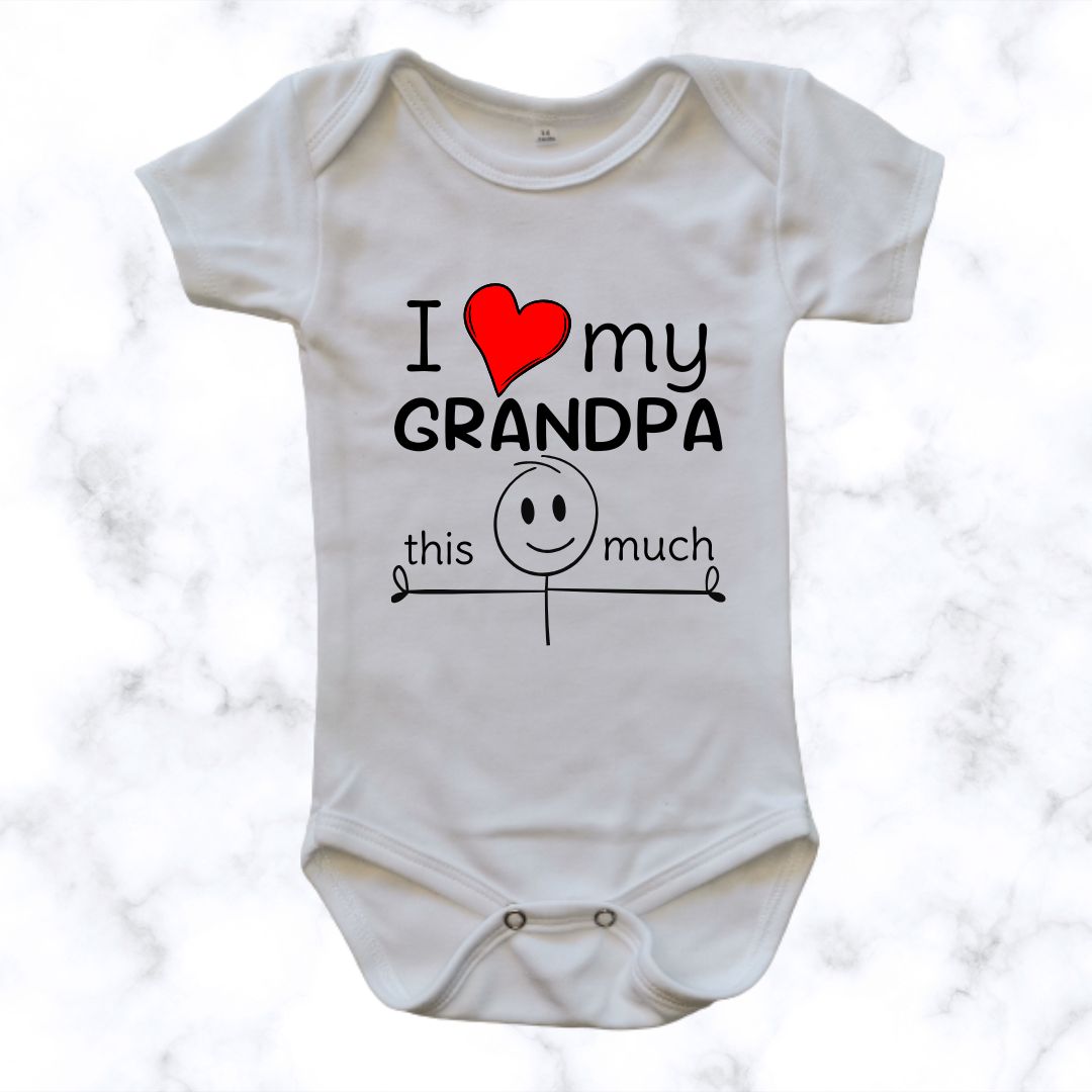I love my Grandpa this much | Custom Printed Onesie