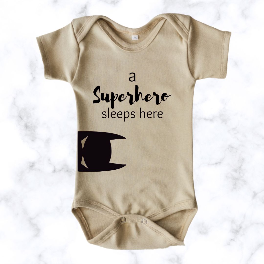 Superhero sleeps here | Custom Printed Onesie