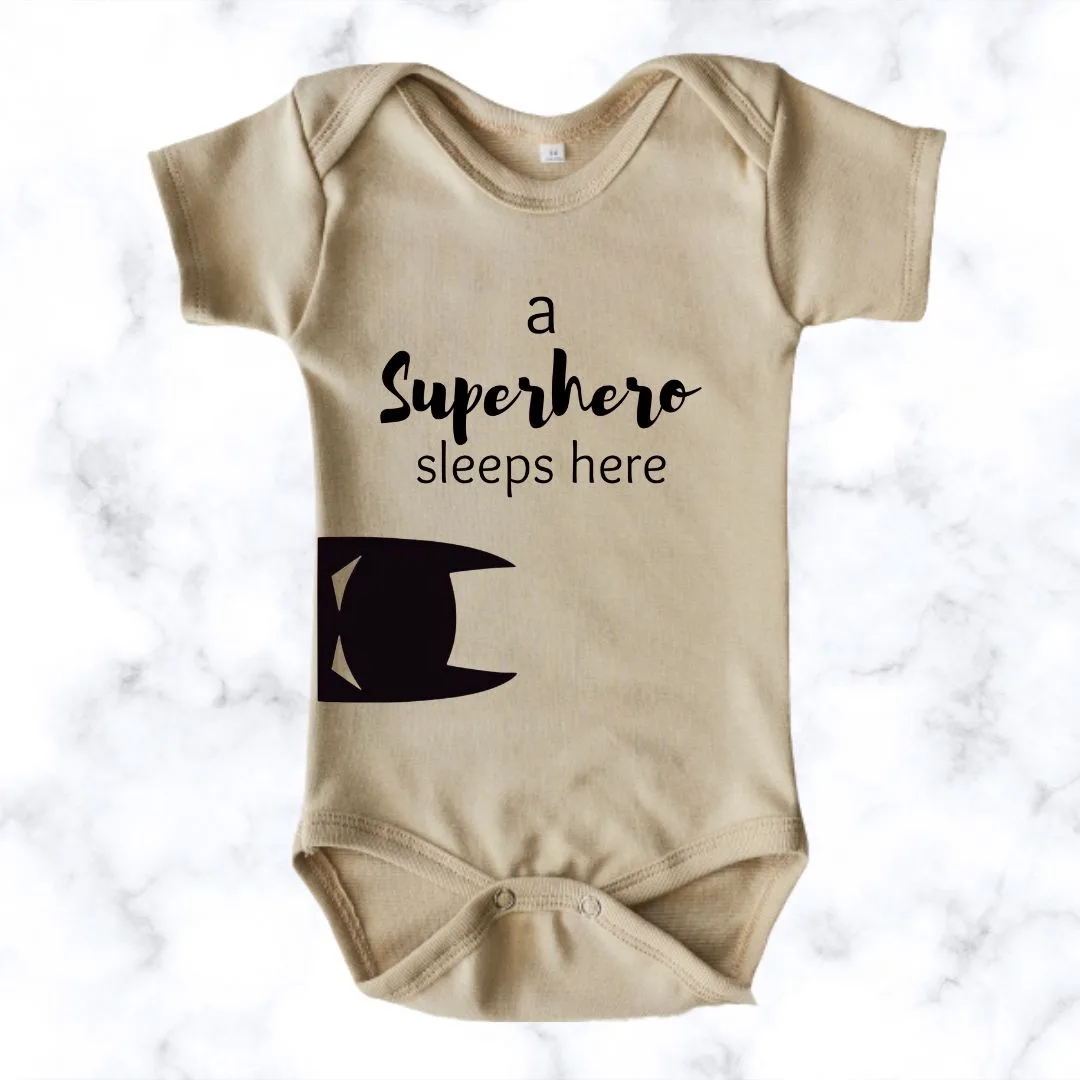 Superhero sleeps here | Custom Printed Onesie
