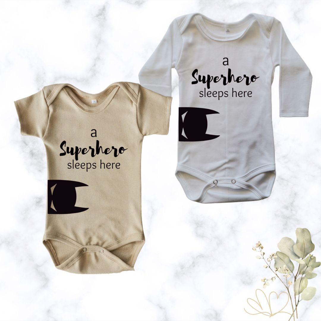 Superhero sleeps here | Custom Printed Onesie