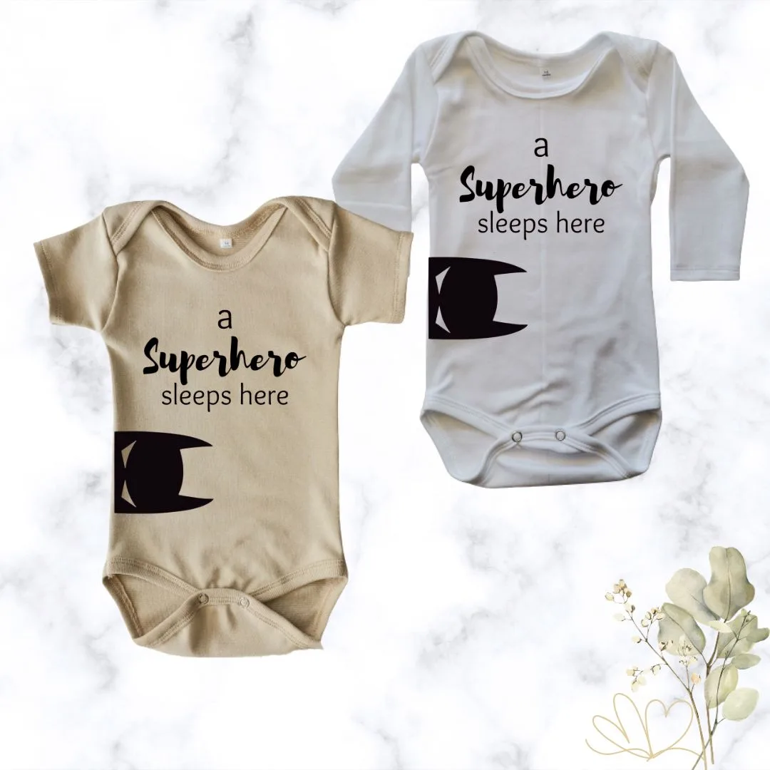 Superhero sleeps here | Custom Printed Onesie