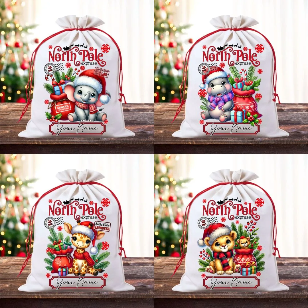African Animals Christmas Sack