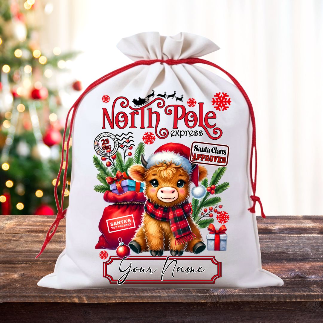 Highlands Cow Santa Sack