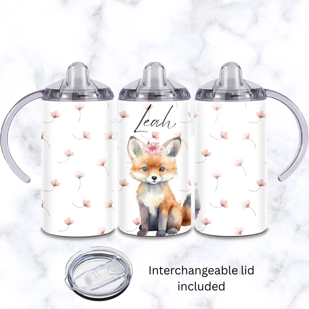 Cute Fox Baby Sippy Cup 12oz | Personalised Printed