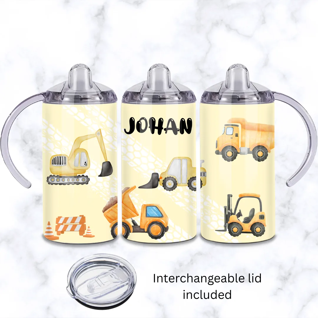 Construction Baby Sippy Cup 12oz | Personalised Printed