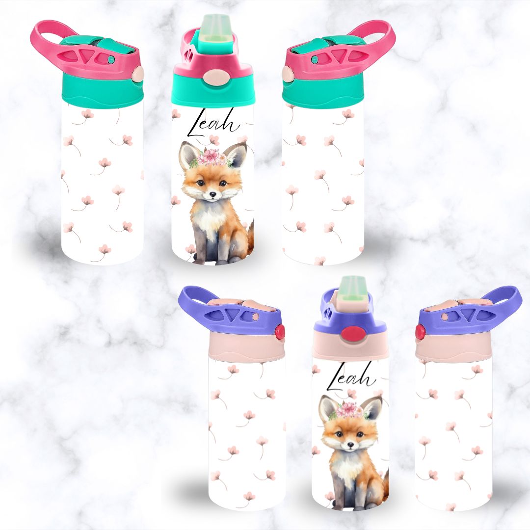 Cute Fox Flip Top Sippy Cup | Personalised Printed