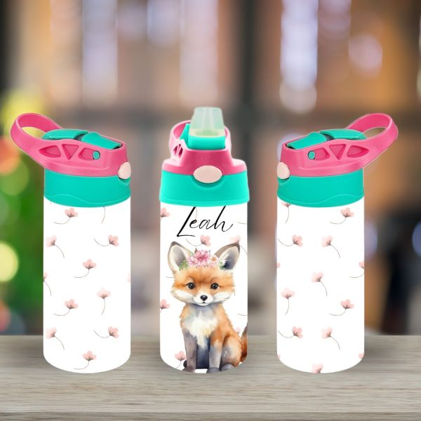 Cute Fox Flip Top Sippy Cup | Personalised Printed