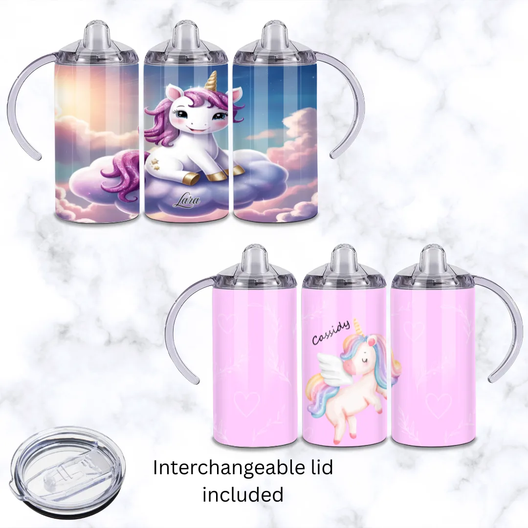 Assorted Unicorn Baby Sippy Cup 12oz | Personalised Printed