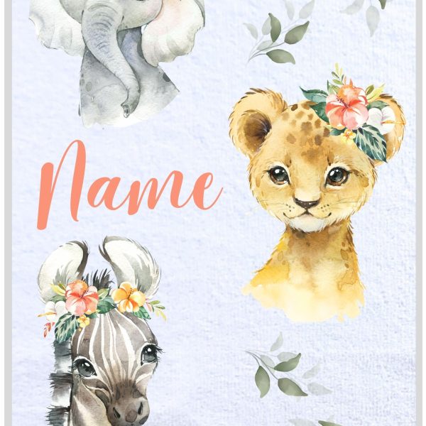 Girly Safari Animals Burp Cloth Set