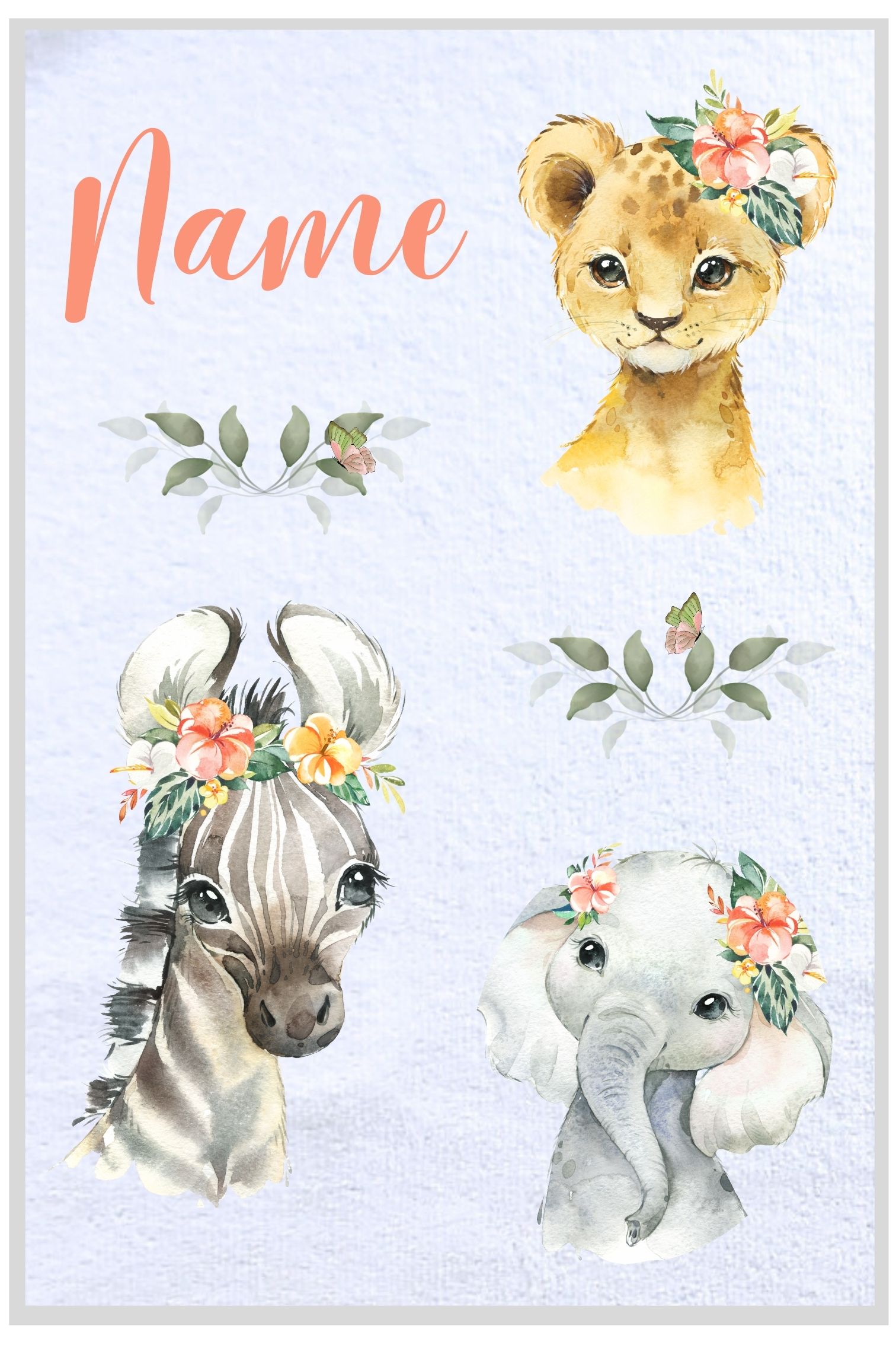 Girly Safari Animals Burp Cloth Set - Image 4