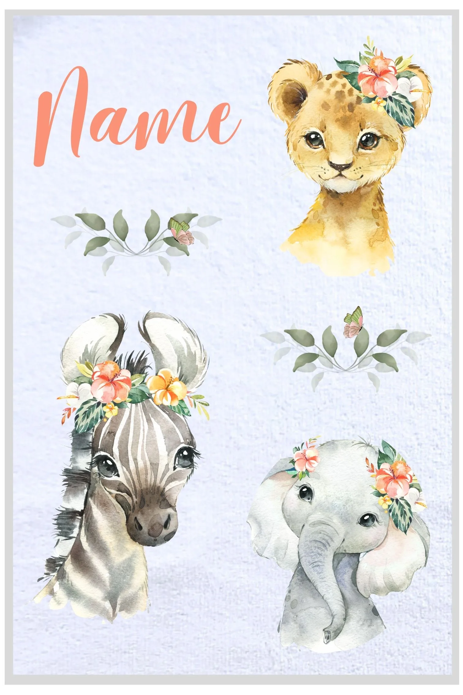 Girly Safari Animals Burp Cloth Set - Image 4