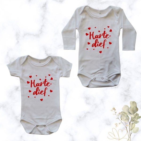 Harte dief | Custom Printed Cotton Valentines Onesie