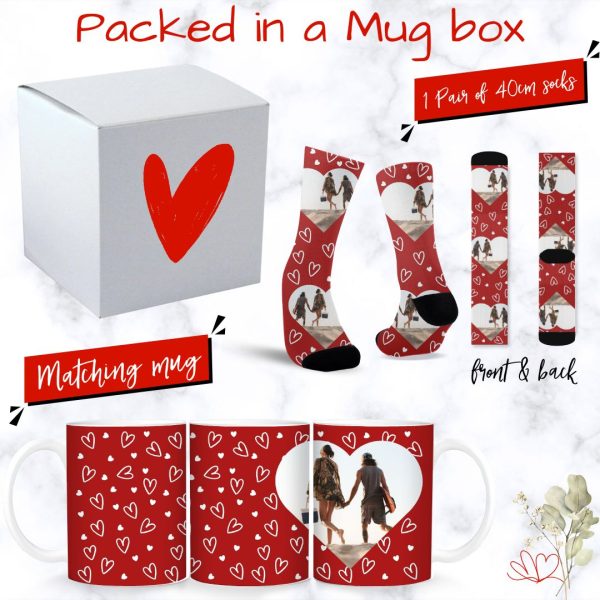 Valentine's Hearts Gift Combo with mug and socks