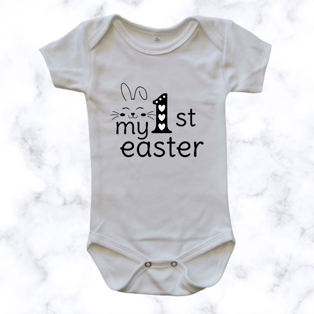 1st Easter short sleeve baby onesie