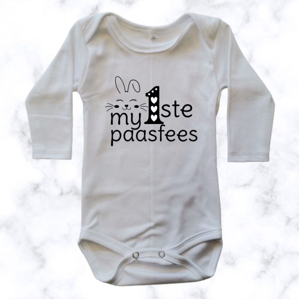 1ste Paasfees long sleeve baby onesie