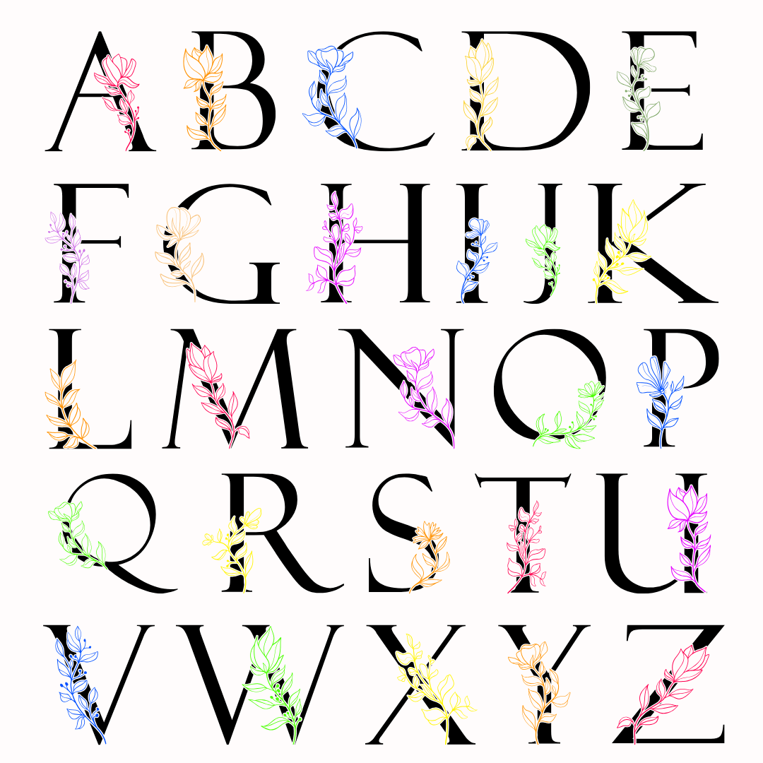 Floral Letter Name 20oz Tumbler