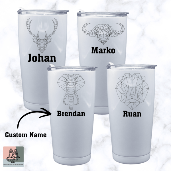 Custom Name Wildlife Line Art 20oz Tumbler