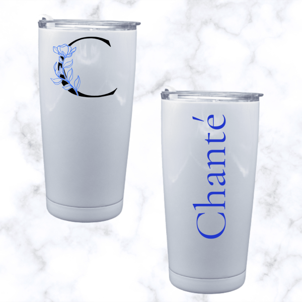 Floral Letter Name 20oz Tumbler