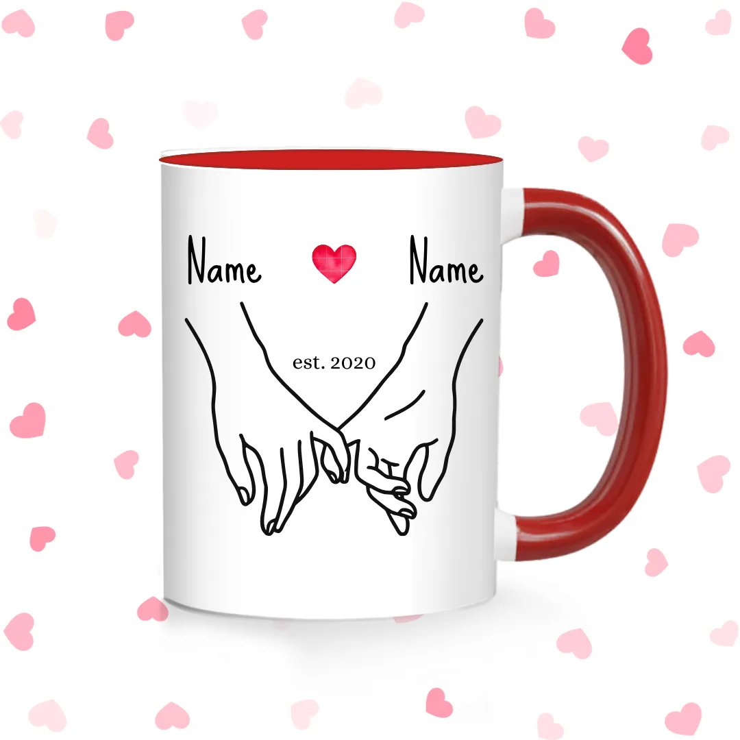 Just Us Two Name and Year Red Mug